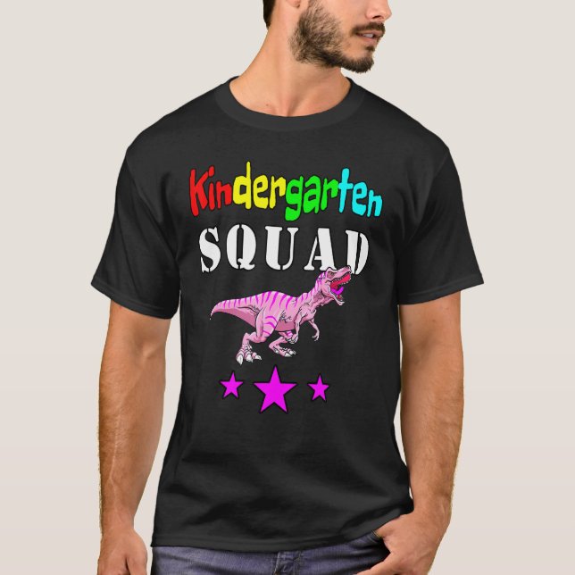 Camiseta Chica de dinosaurios de Kindergarten Squad (Anverso)