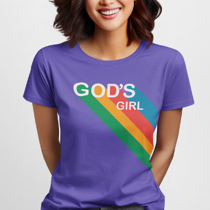 Camiseta Chica de Dios Arcoíris Inspirador Cristiano Púrpur