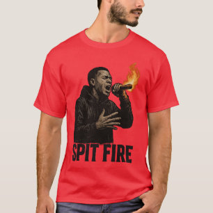 Camiseta Chica de diseño artístico de rap de fuego de saliv