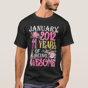 Camiseta Chica de enero 2012 11º cumpleaños 11 años