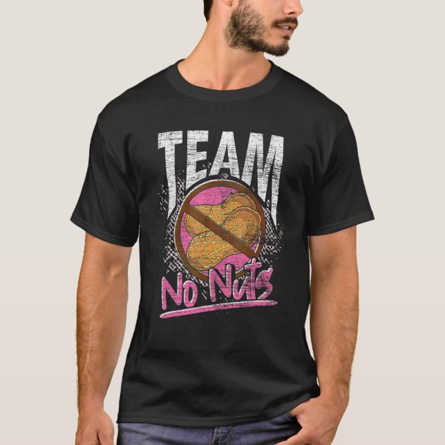 Camiseta Chica de equipo de Baby Shower No Nuts Revelar gén (Anverso)