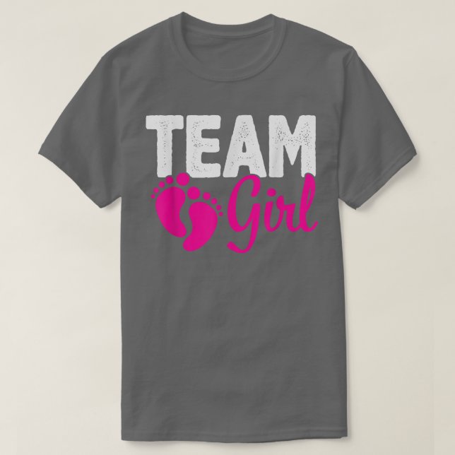 Camiseta Chica de equipo de revelación de género rosa (Diseño del anverso)