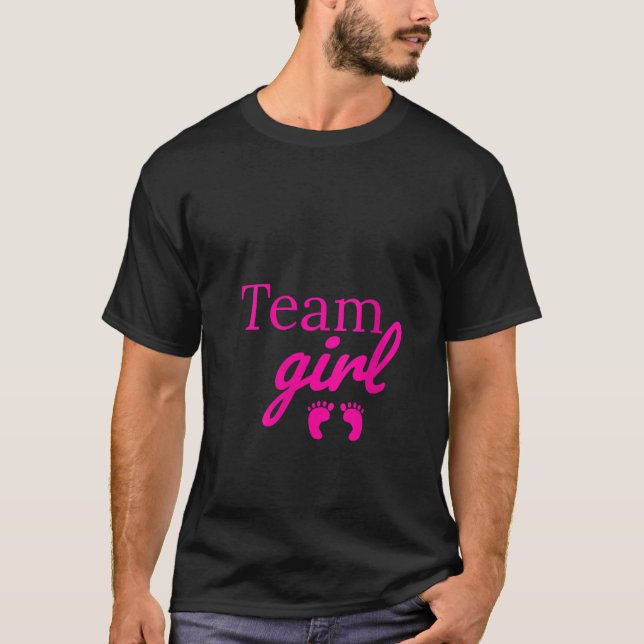 Camiseta Chica de equipo femenino Rosa Baby Shower Revelaci (Anverso)