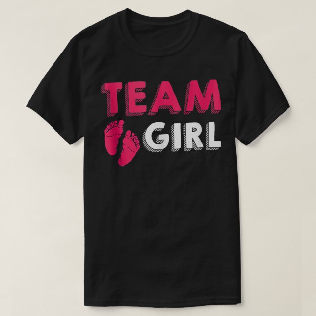 Camiseta Chica de equipo género revelar Baby Shower Nacimie (Diseño del anverso)