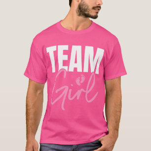 Camiseta Chica De Equipo Rosa Cute Género Revelar Idea Fies