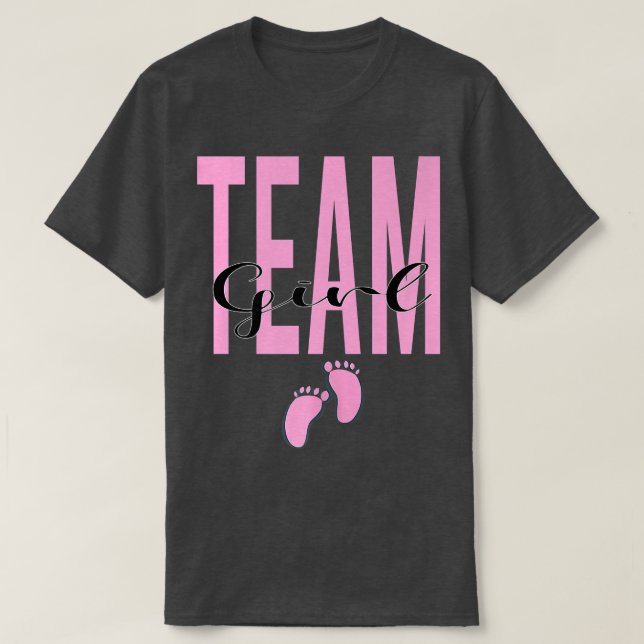 Camiseta Chica de equipo rosa lindo revelar fiesta Idea par (Diseño del anverso)