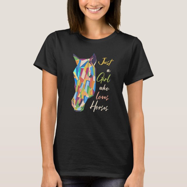 Camiseta Chica de equitación Hija de caballos Niña Ecuestre (Anverso)