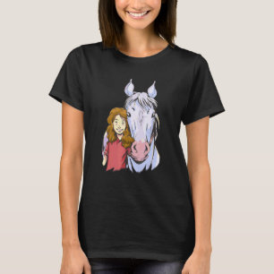 Camiseta Chica de equitación mujer monta caballos