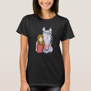 Camiseta Chica de equitación Mujer montada en caballos Prem