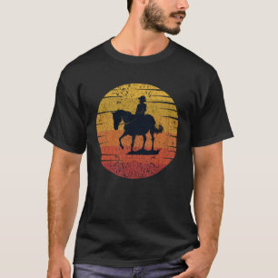Camiseta Chica de equitación retro vintage Sunser Beautiful