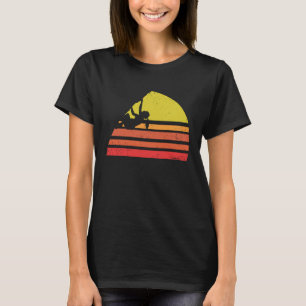 Camiseta Chica de escalada de rock retro con piedras en pro