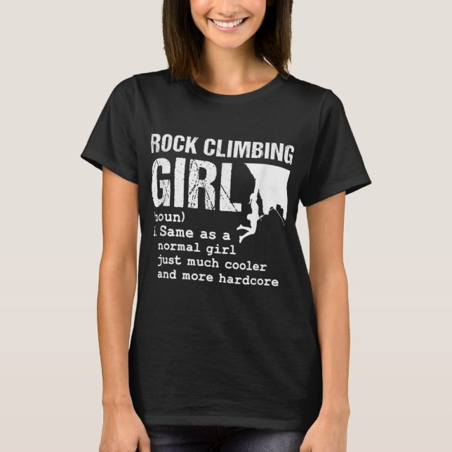 Camiseta Chica de escalada rock Definición alpino (Anverso)