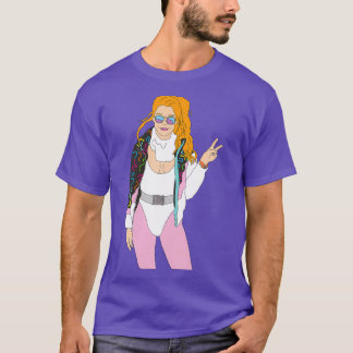 Camiseta chica de esquí redhead traje de esquí vintage gafa