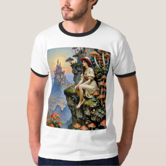 Camiseta Chica de Fairycore Cliffside Mushroom Castle Shirt