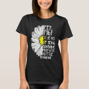 Camiseta CHICA De FEBRERO Hecho En 1961 59 Huracán Sunshine