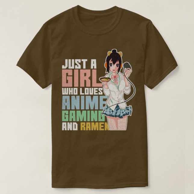 Camiseta Chica de fideos de Ramen Otaku Gaming (Diseño del anverso)
