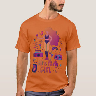 Camiseta chica de fiesta de los 80 dice amigas