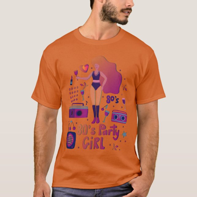 Camiseta chica de fiesta de los 80 dice amigas (Anverso)