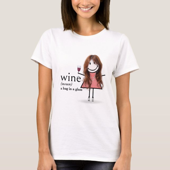 Camiseta Chica De Figura De Palo Con Vidrio Rojo (Anverso)