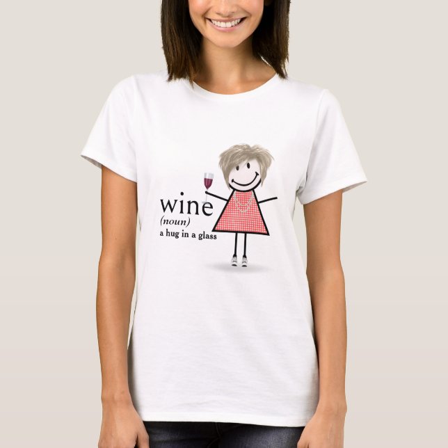 Camiseta Chica De Figura De Palo Con Vidrio Rojo (Anverso)