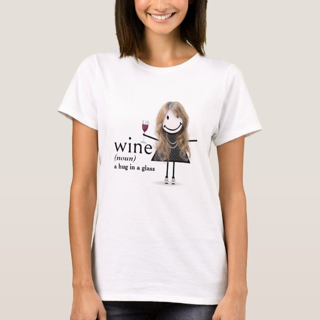 Camiseta Chica De Figura De Palo Con Vidrio Rojo (Anverso)