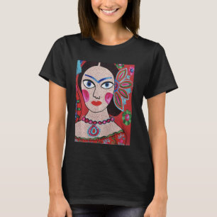 Camiseta Chica de flor de flor de flamenco español Boho