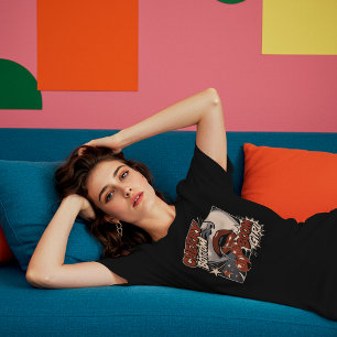 Camiseta Chica de Fondo de Cereza - Cereza de Cómic Retro