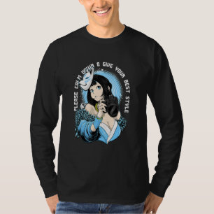 Camiseta Chica de fotografía de Kitsune Sad Estética Edgy S