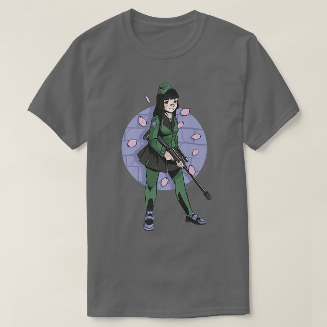 Camiseta Chica de francotirador de anime suave Sakura cerez (Diseño del anverso)