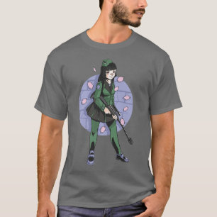 Camiseta Chica de francotirador de anime suave Sakura cerez