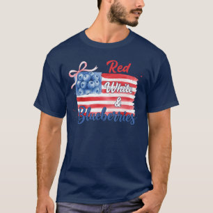 Camiseta Chica de Fresas Rojas Blancas y Azules