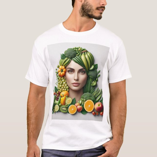 Camiseta "Chica de Frutas y Verduras: Una U (Anverso)