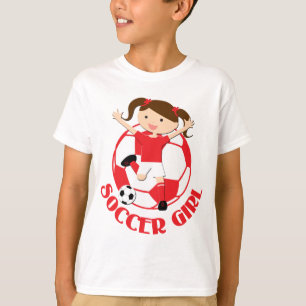 Camiseta Chica de fútbol 1 y Ball Red and White v2