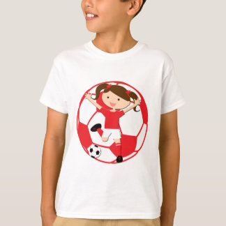 Camiseta Chica de fútbol 1 y rojo y blanco de bola
