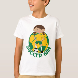Camiseta Chica de fútbol 4 y Ball Green y Yellow v2