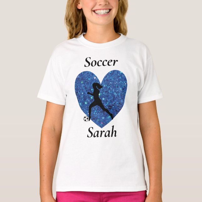 Camiseta Chica de fútbol, Chica de fútbol de nombre persona (Anverso)