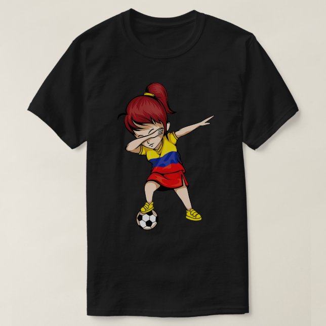 Camiseta Chica de fútbol Dabbing Colombia (Diseño del anverso)