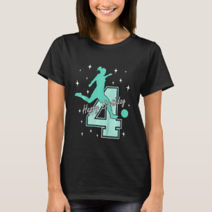 Camiseta Chica de fútbol de cuarto cumpleaños para niños