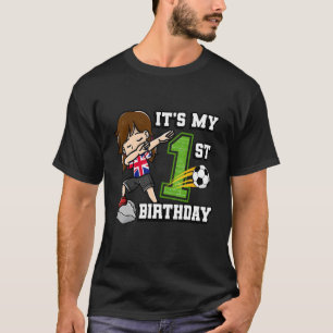 Camiseta Chica de fútbol es mi primer cumpleaños, Inglaterr
