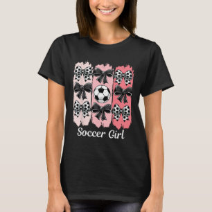 Camiseta Chica de fútbol linda Coquette Bow Chica de fútbol