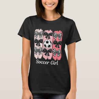 Camiseta Chica de fútbol linda Coquette Bow Chica de fútbol
