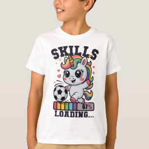 Camiseta Chica de fútbol lindo unicornio 67 habilidades car
