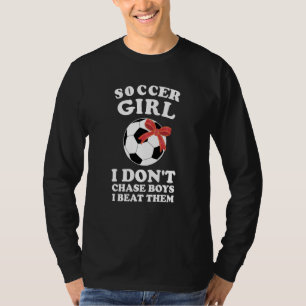 Camiseta chica de fútbol no persigo a los chicos les gano f