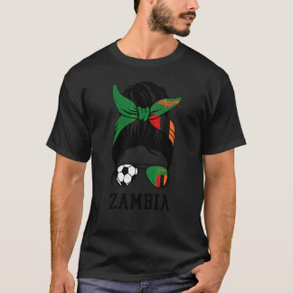 Camiseta Chica de fútbol zambiana Mamá Moño desordenado Ban
