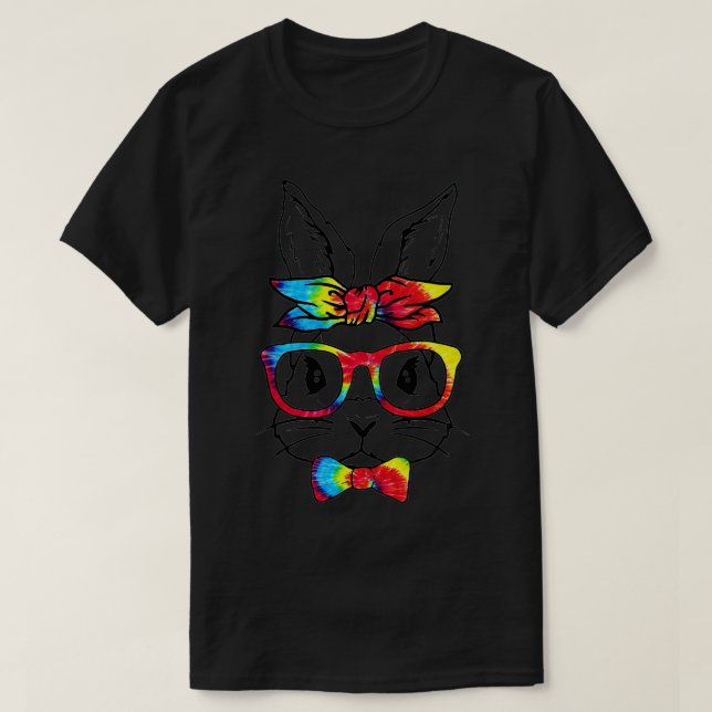 Camiseta Chica de gafas de centeno de conejo fresco feliz (Diseño del anverso)