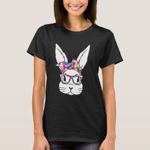 Camiseta Chica de gafas de centeno de conejo fresco feliz