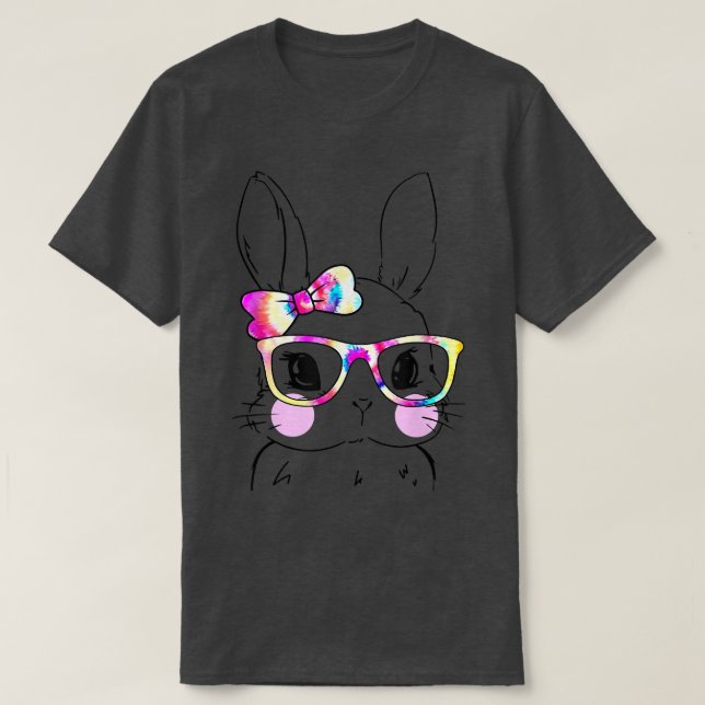 Camiseta Chica de gafas de centeno de conejo lindo Face Tie (Diseño del anverso)