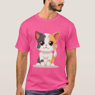 Camiseta Chica de gato de tres colores