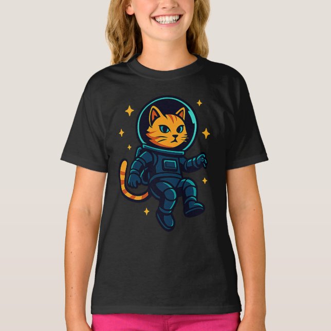 Camiseta Chica de gato espacial Guay Astronauta Kitty Camis (Anverso)