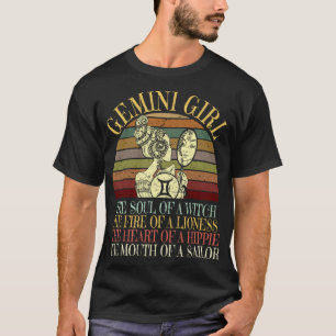 Camiseta Chica de Gemini Rótulo Zodiac Mayo Junio Cumpleaño